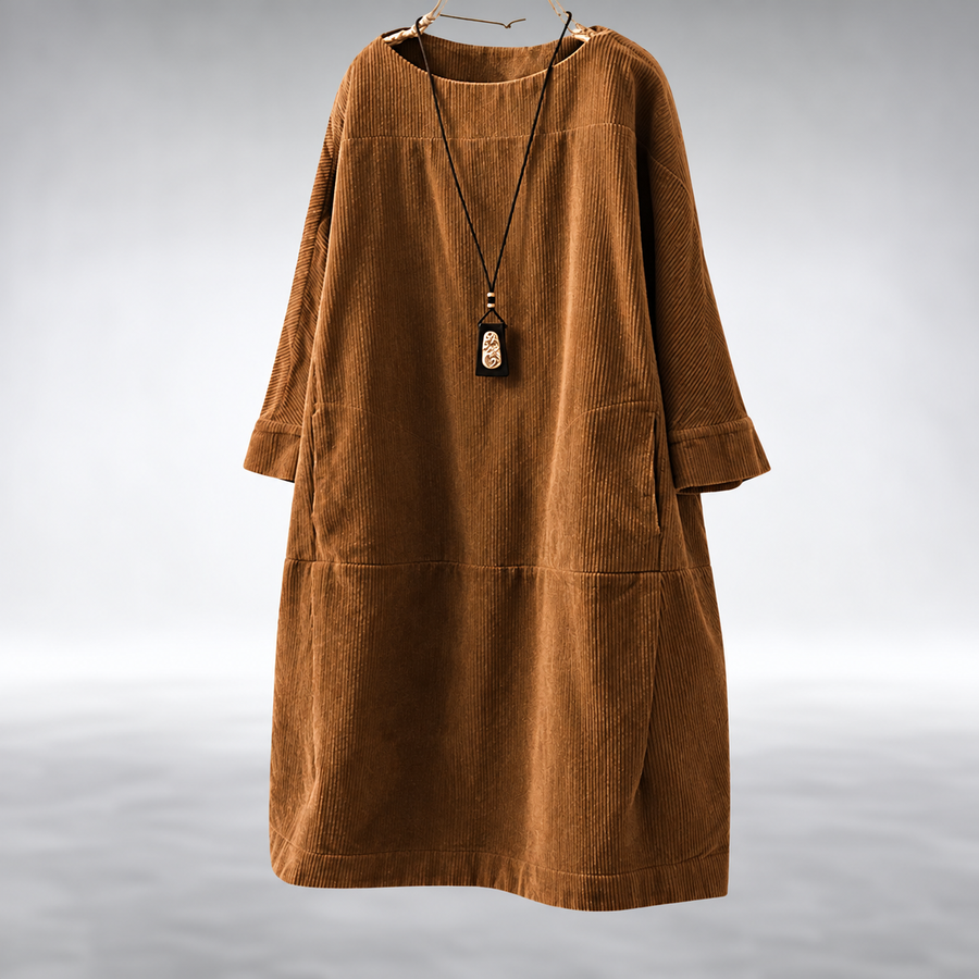 Amy™ Relaxed Corduroy Midi Dress