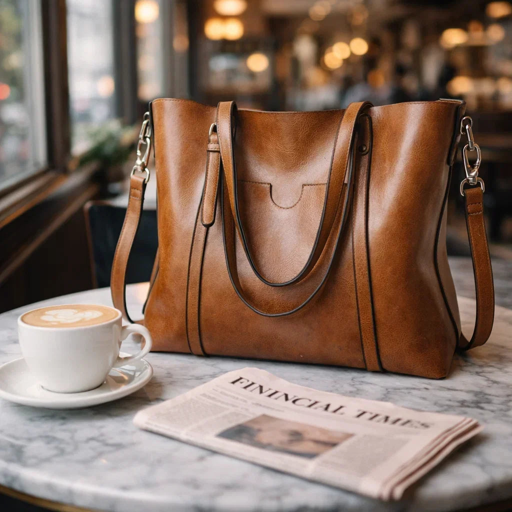 Women's Genuine Leather Messenger Bag - Elegant Woman
