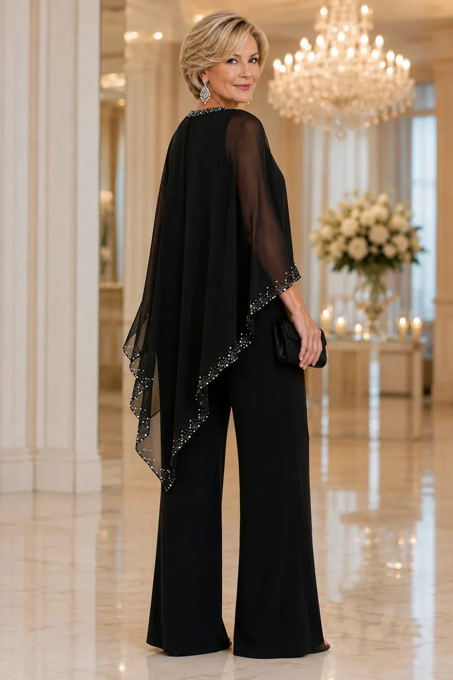 Beaded Chiffon Set