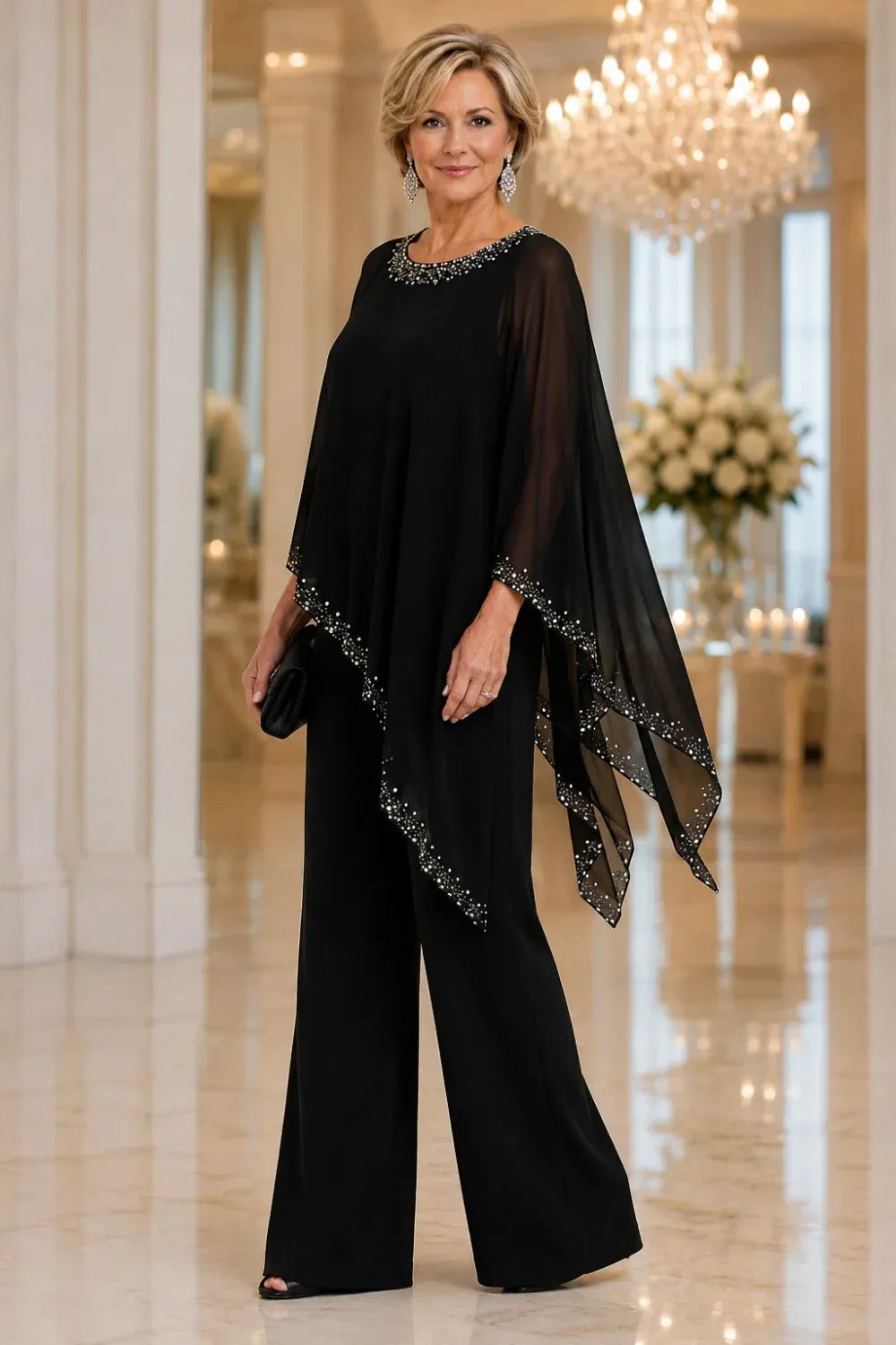 Beaded Chiffon Set