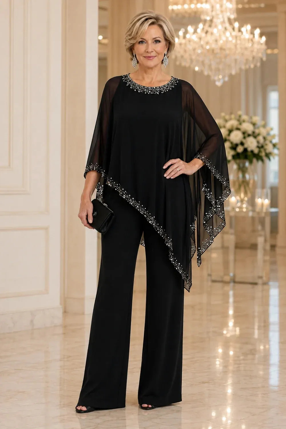 Beaded Chiffon Set