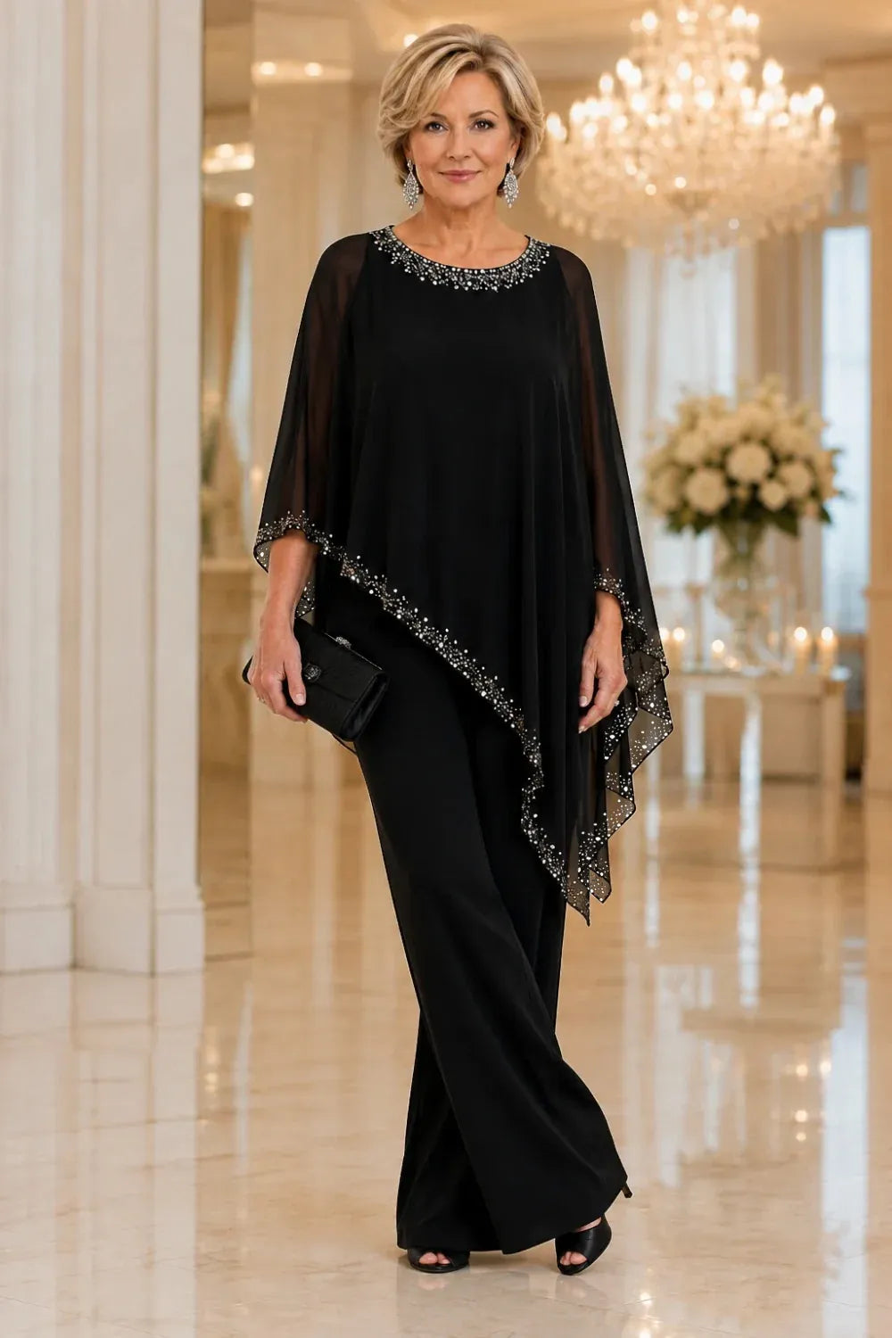 Beaded Chiffon Set