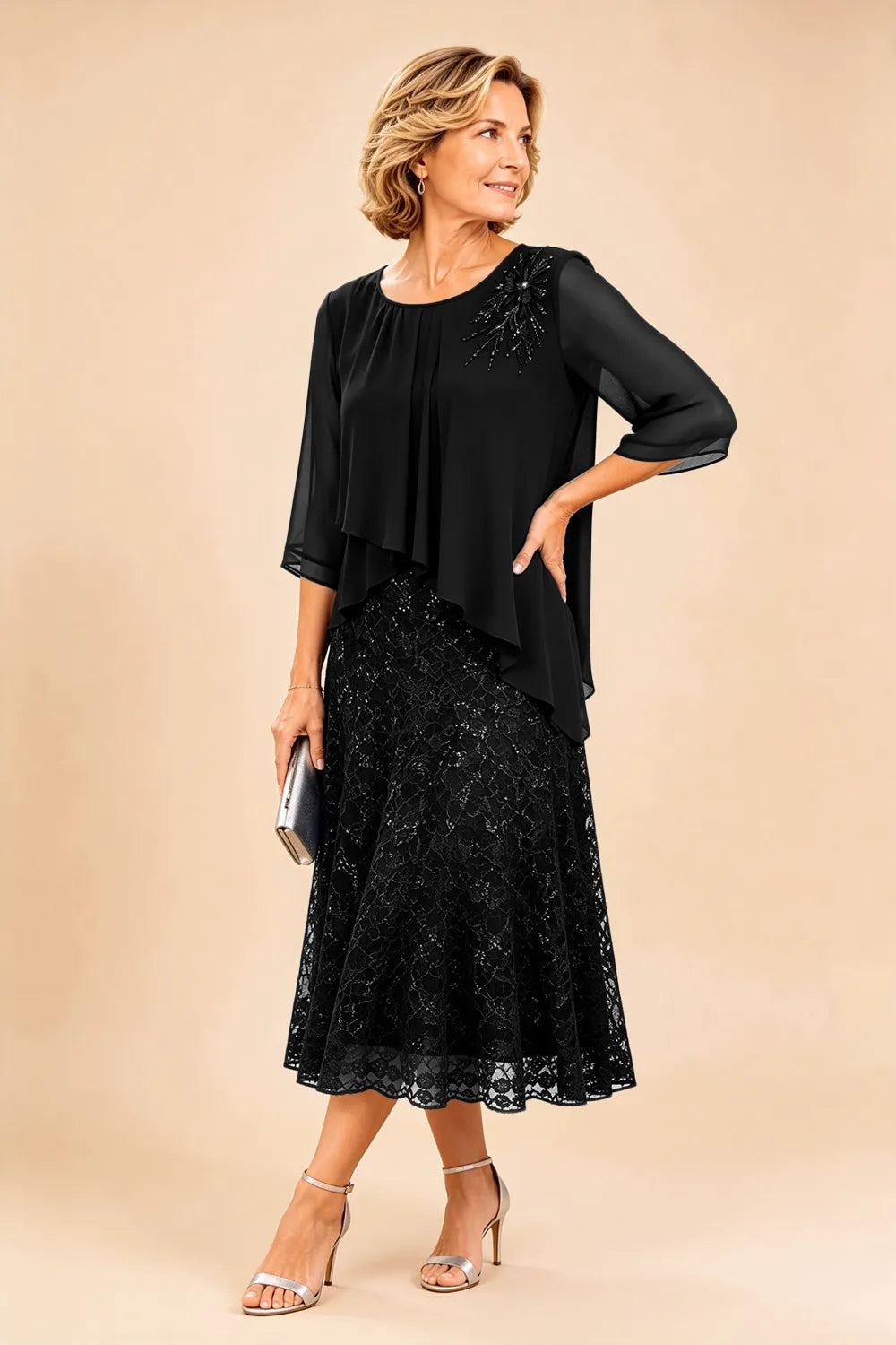 Lace Overlay Dress