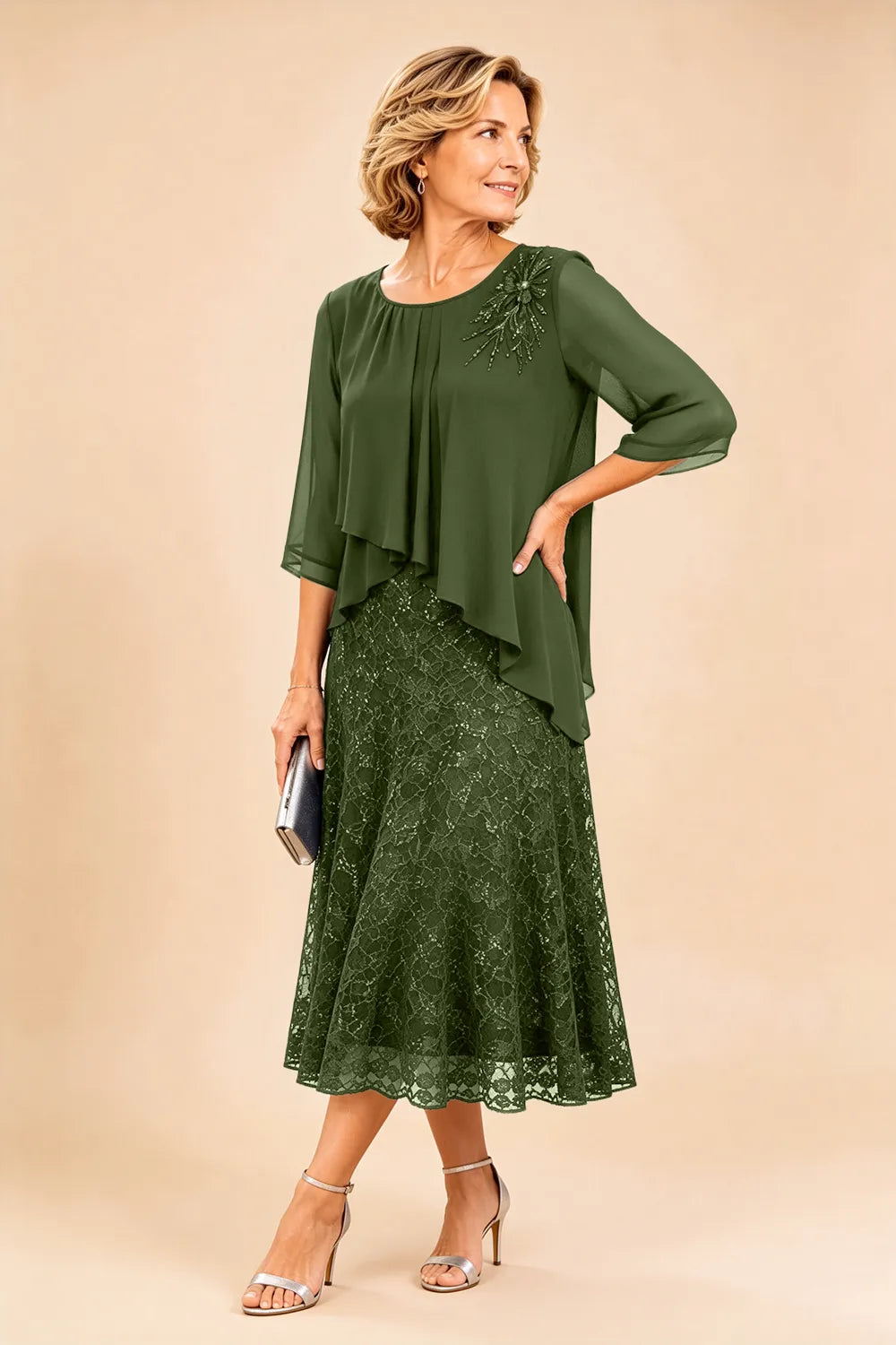 Lace Overlay Dress