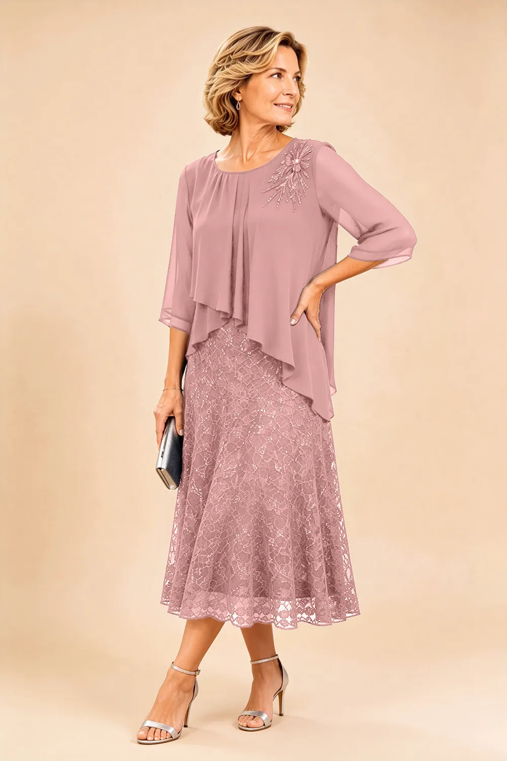 Lace Overlay Dress