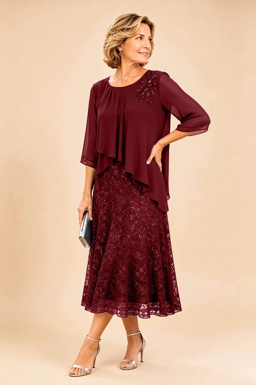 Lace Overlay Dress