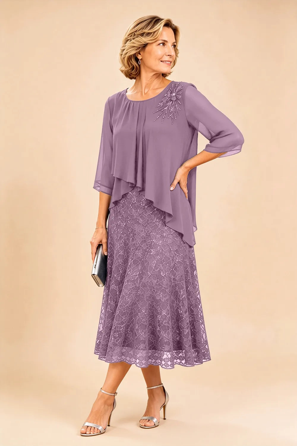 Lace Overlay Dress